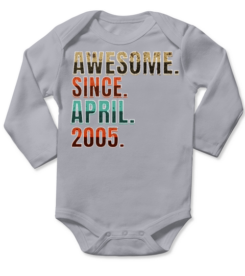 18 Year Old awesome Since April 2005 18th Birthday Long Sleeve Baby One-Piece