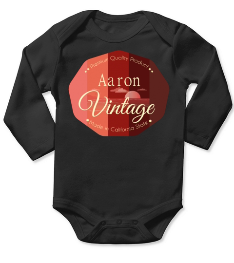 Aaron First Name Vintage Design Long Sleeve Baby One-Piece