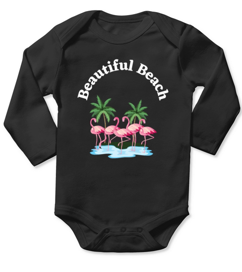 Beautiful Beach Long Sleeve Baby One-Piece