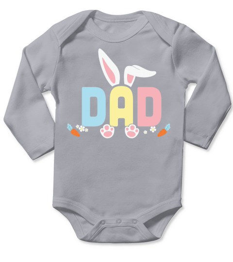 DAD Easter Bunny Ears Long Sleeve Baby One-Piece