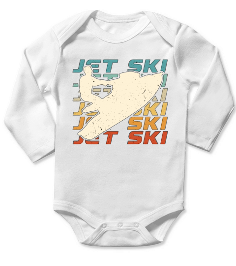 Jet Skiing Jet Ski Retro Water Sports Motor Boat Long Sleeve Baby One-Piece