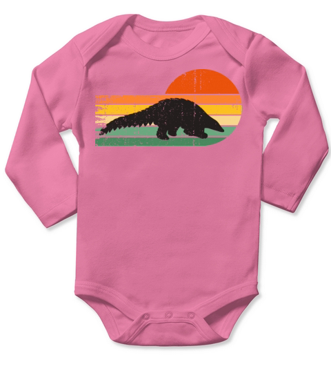 Pangolin Vintage Retro Style Long Sleeve Baby One-Piece