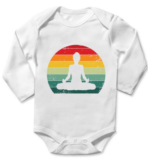 Vintage Yogo Lotus Blossom Meditation Yogi Namaste Long Sleeve Baby One-Piece