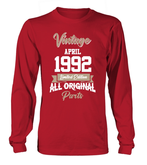 April 1992 Vintage Birthday Present Long sleeved Unisex