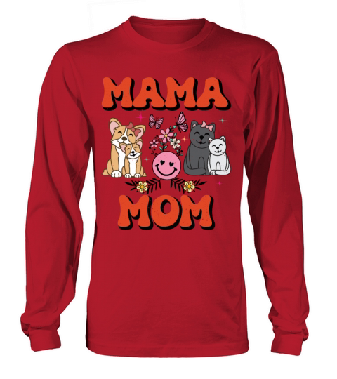 Funny Mama Mom for Mothers Days Groovy Vintage Long sleeved Unisex