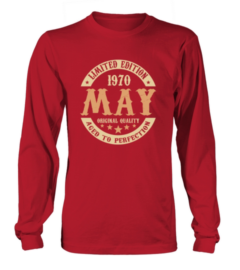 May 1970 Vintage Birthday Present Long sleeved Unisex