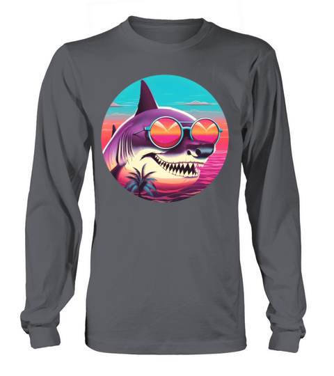 Retro Style 80s 90s Vintage Shark Lovers Long sleeved Unisex