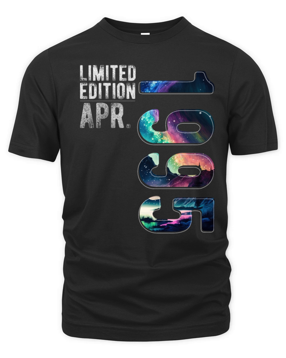 Limited Edition 1995 April Birthday Polar Lights Organic Unisex T-shirt