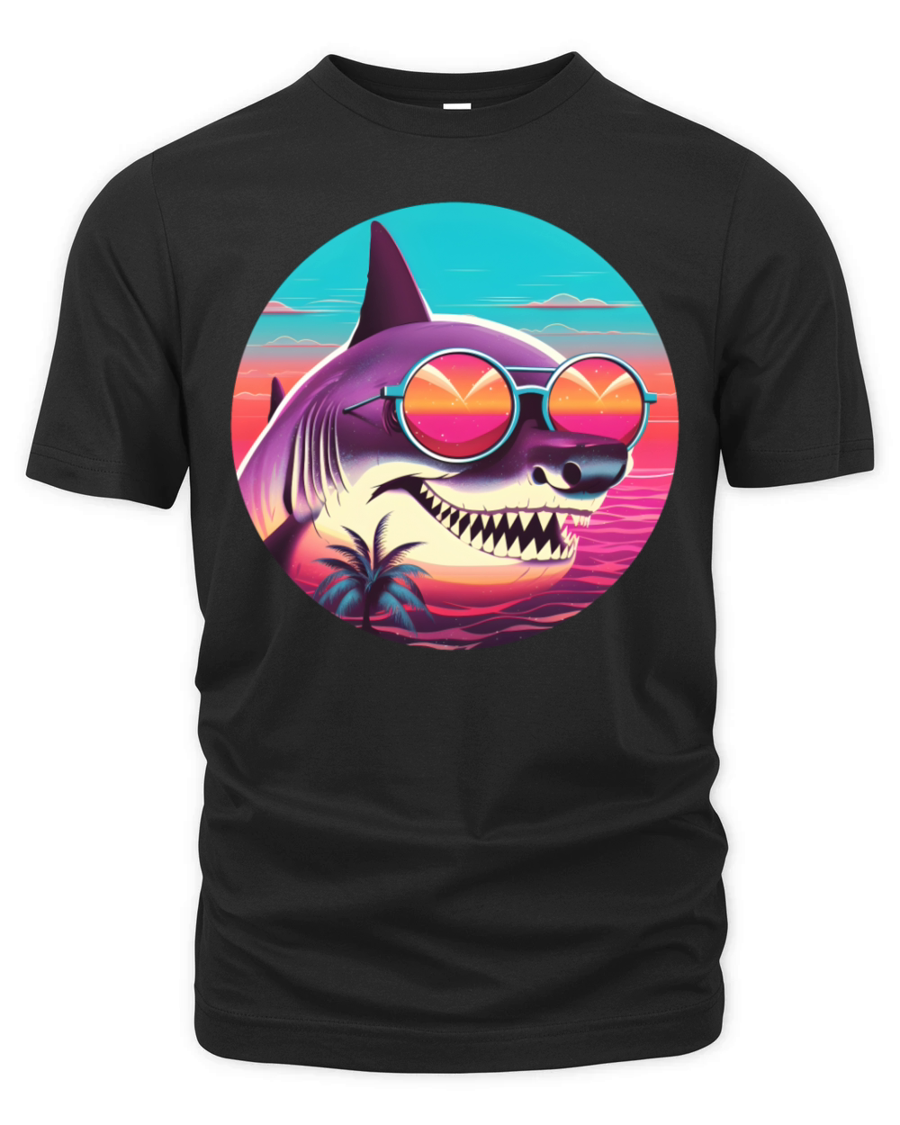 Retro Style 80s 90s Vintage Shark Lovers Organic Unisex T-shirt