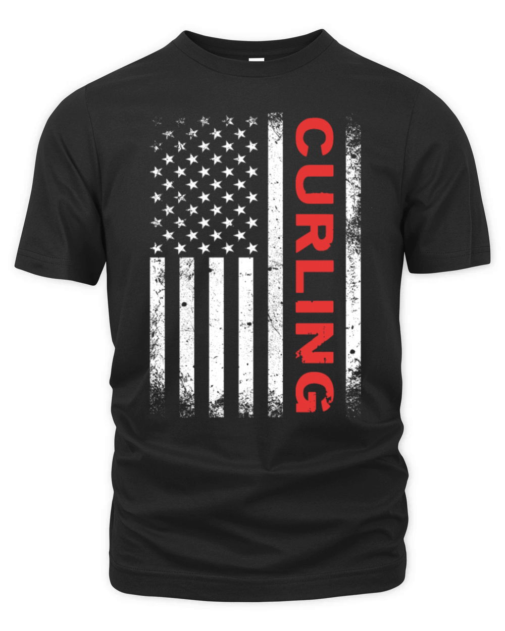 Vintage Curling USA Curling American Flag Organic Unisex T-shirt