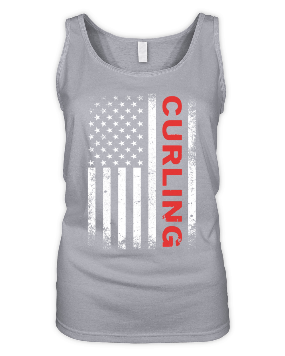 Vintage Curling USA Curling American Flag Organic Women's Tank Top