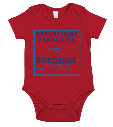 Bordeaux France Passport Stamp Vacation Travel Sou Short Sleeve Baby One-Piece