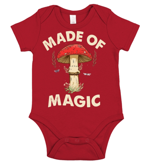 Made Of Magic Mushroom Short Sleeve Baby One-Piece