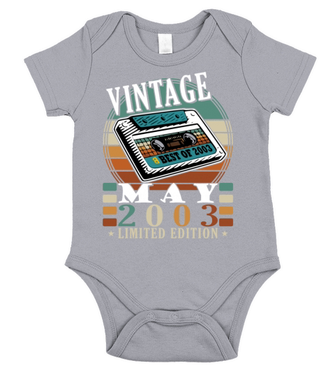 May 2003 20th anniversary vintage gift idea Short Sleeve Baby One-Piece