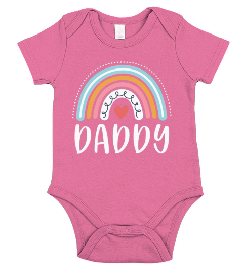 Mens Daddy Gifts For Dad Family Rainbow Graphic Short Sleeve Baby One-Piece