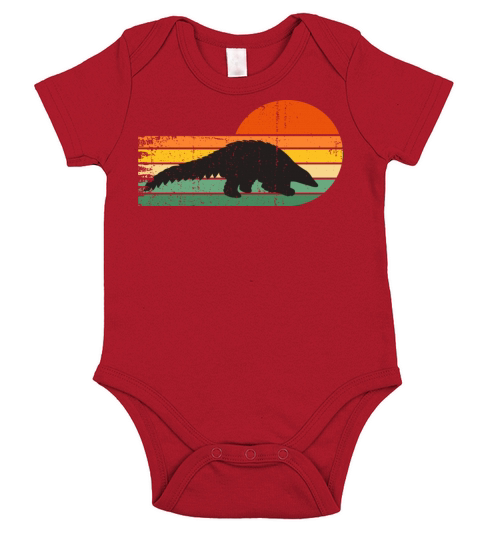Pangolin Vintage Retro Style Short Sleeve Baby One-Piece