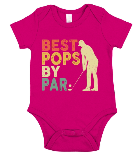 Retro Vintage Best Pops By Par Golf Fathers Day F Short Sleeve Baby One-Piece