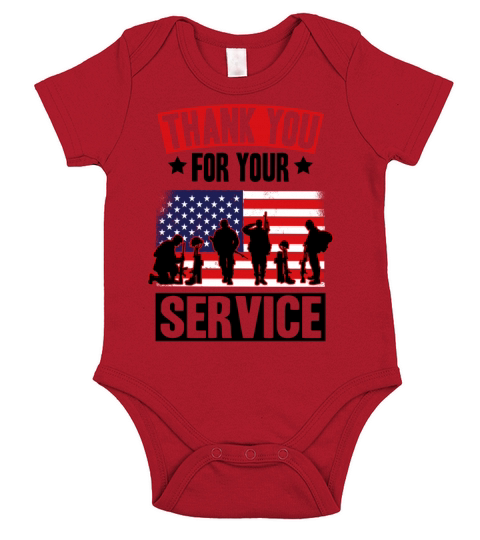Veterans Day Thank You For Your Service Short Sleeve Baby One-Piece