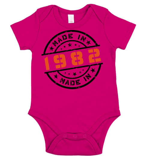 Year of birth Birthday Born In - Made in 1982 Short Sleeve Baby One-Piece