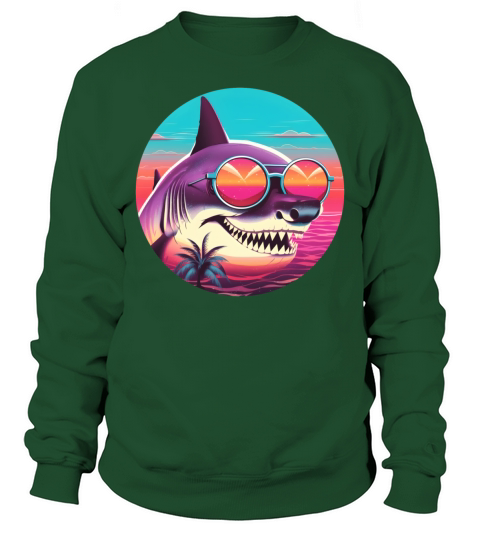 Retro Style 80s 90s Vintage Shark Lovers Sweatshirt Unisex