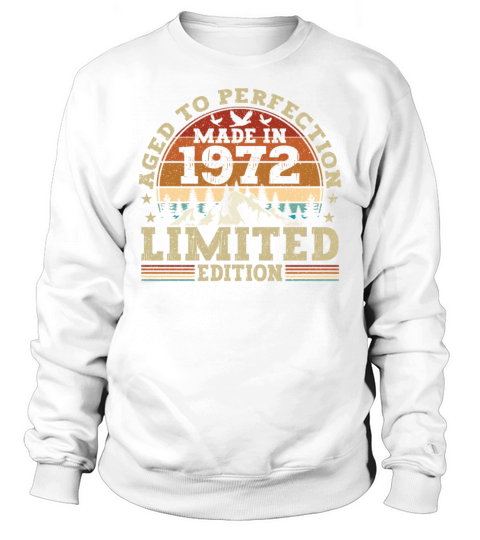 Vintage 1972 Retro Birthday Gift Sweatshirt Unisex