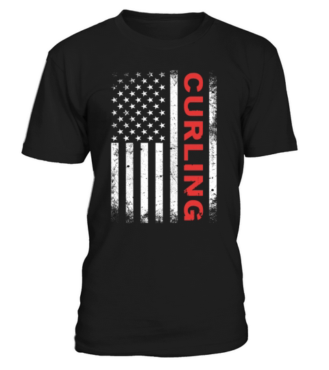 Vintage Curling USA Curling American Flag T-Shirt Unisex
