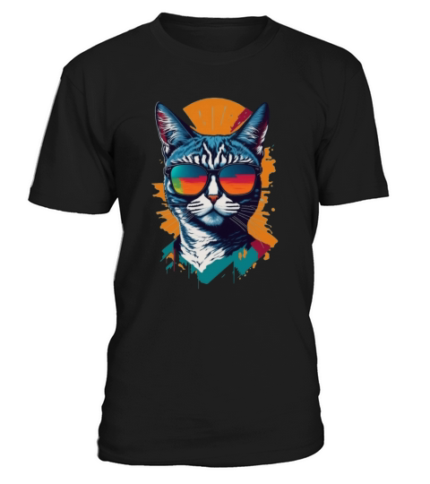 Vintage Vibes and Feline Flair Retro Cool Cat T-Shirt Unisex