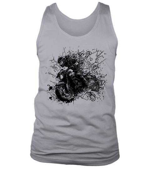 Biker With Helmet Off-road Ride Splash Style Tank Top Unisex