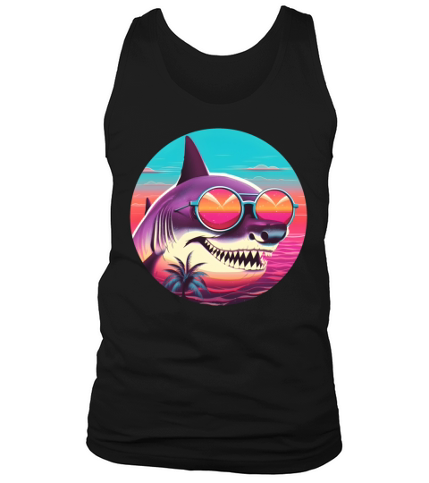 Retro Style 80s 90s Vintage Shark Lovers Tank Top Unisex