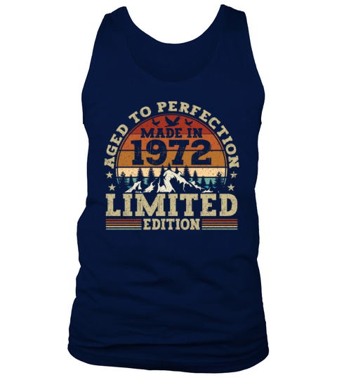 Vintage 1972 Retro Birthday Gift Tank Top Unisex