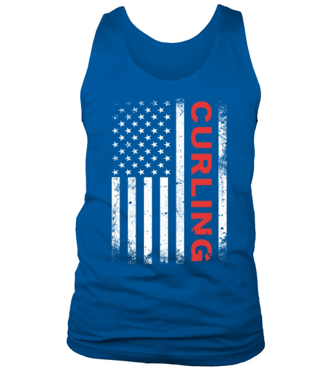 Vintage Curling USA Curling American Flag Tank Top Unisex