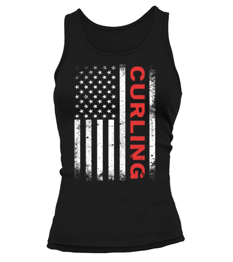 Vintage Curling USA Curling American Flag Tank top Woman