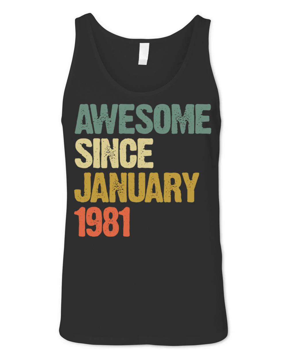 Groovy Retro Awesome Since January 1981 Unisex Jersey Tank