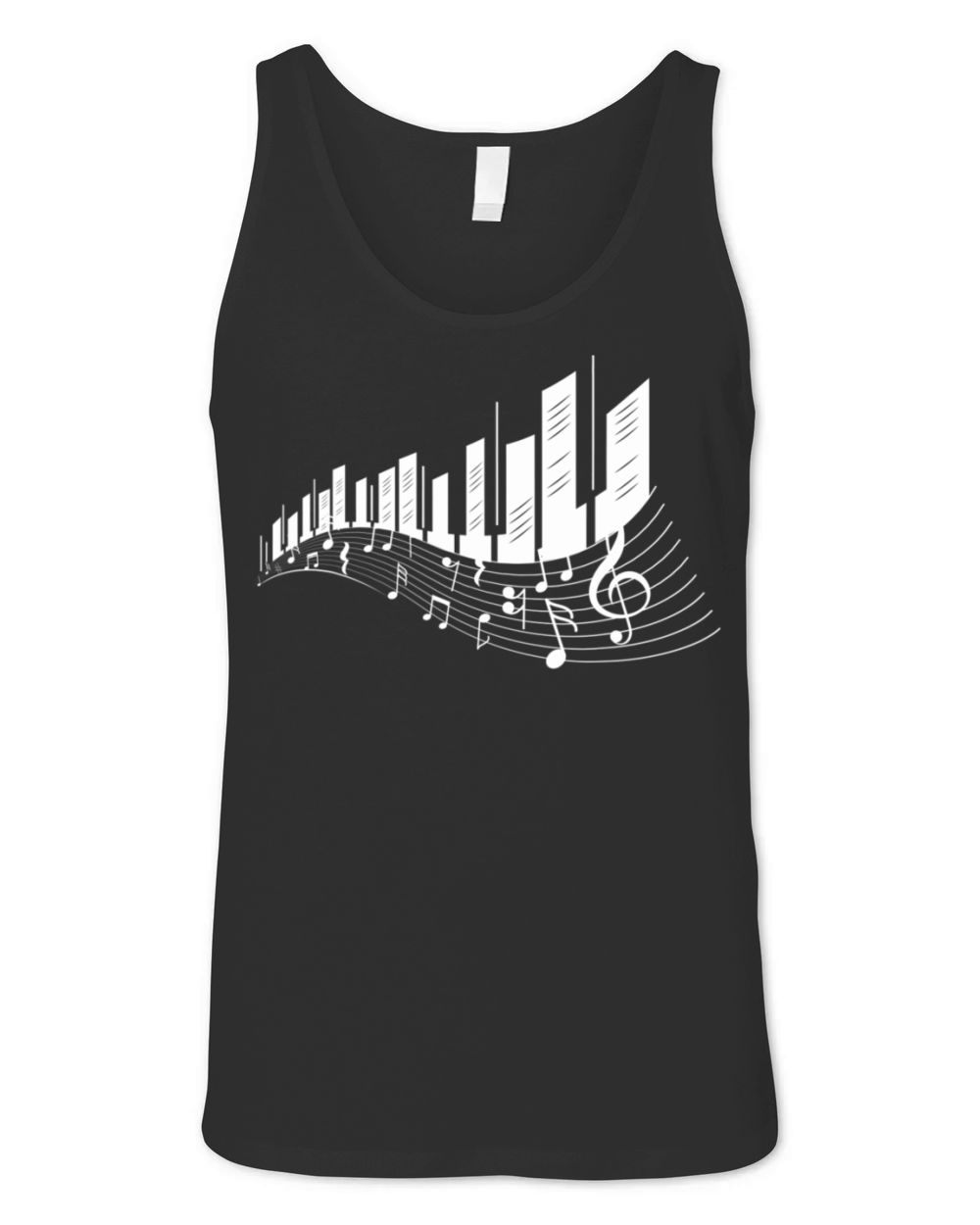 Piano Keys Art Vintage Musical Keyboard Piano Unisex Jersey Tank