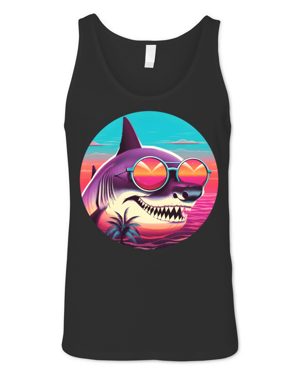 Retro Style 80s 90s Vintage Shark Lovers Unisex Jersey Tank