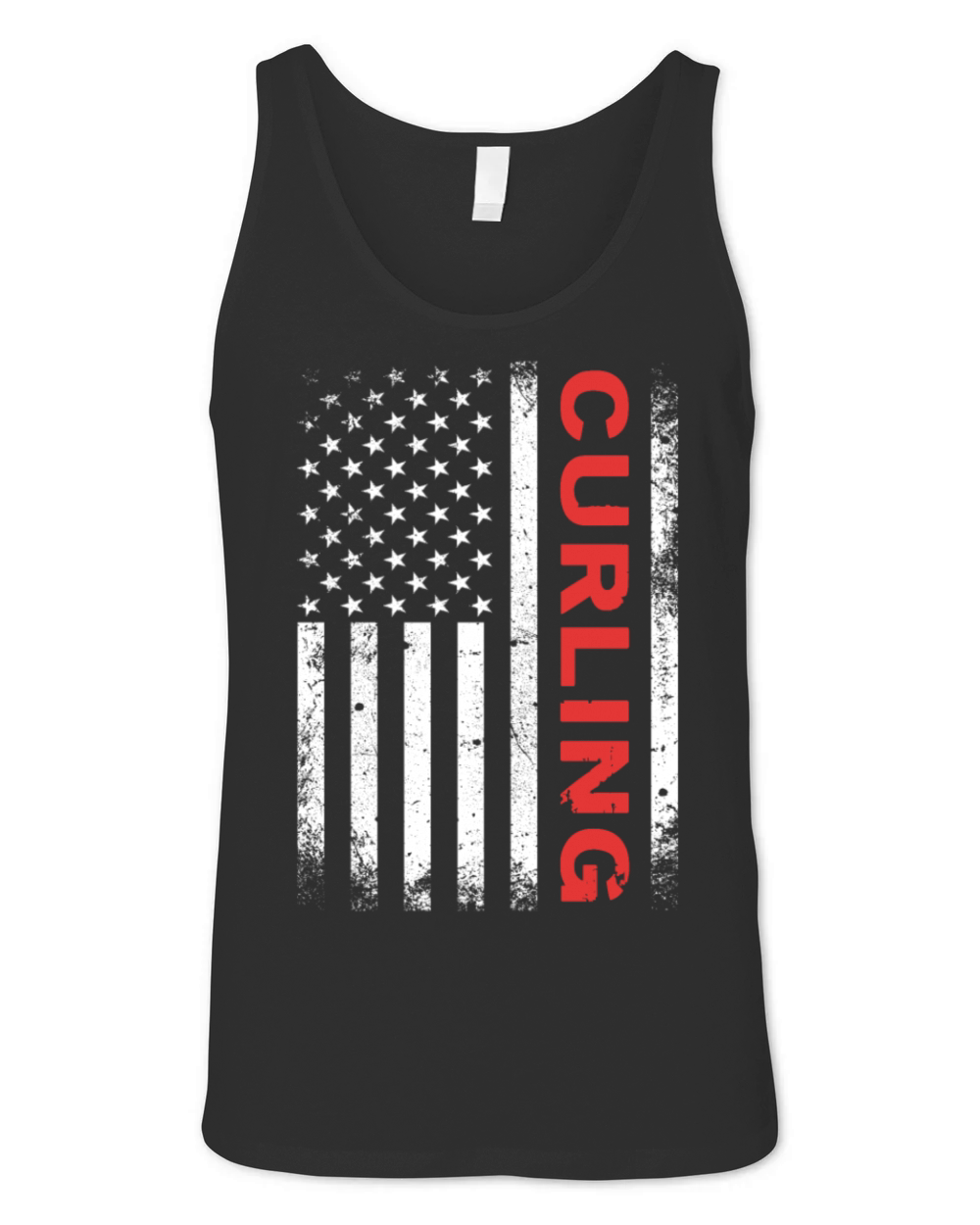 Vintage Curling USA Curling American Flag Unisex Jersey Tank