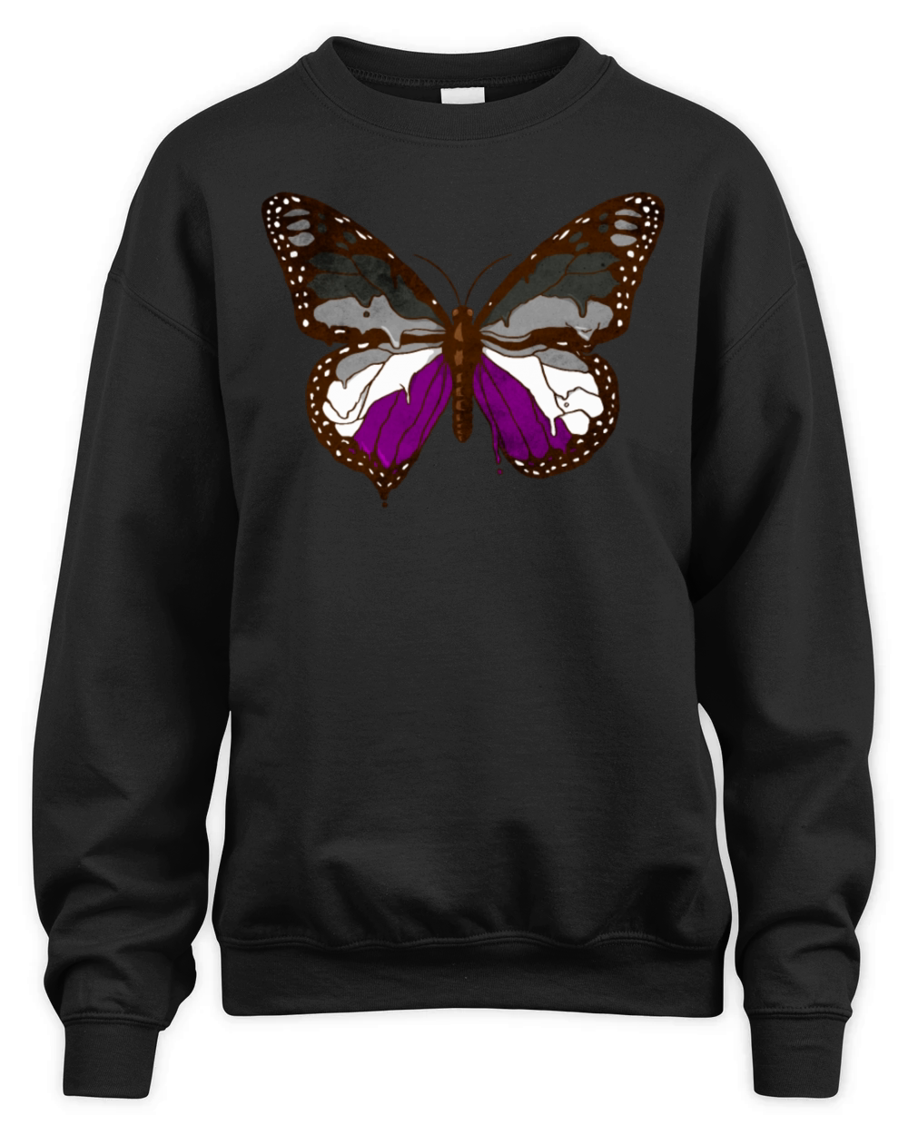 Asexual Pride Ace Flag Butterfly Subtle LGBTQ Unisex Premium Crewneck Sweatshirt