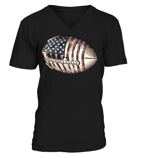 Football USA American Flag Vintage Gift V-Neck T-shirt