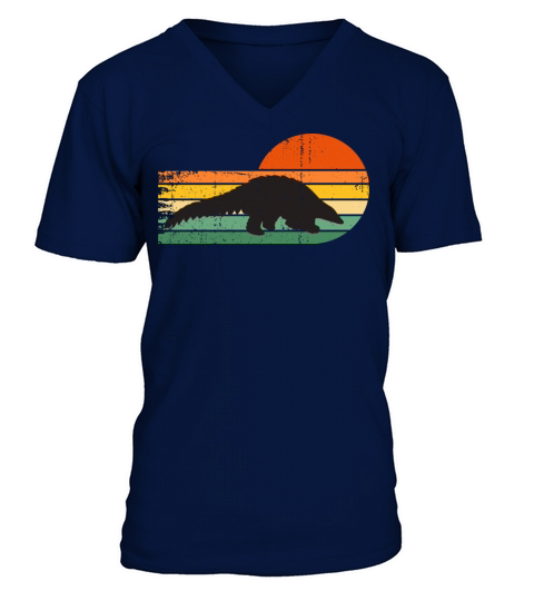 Pangolin Vintage Retro Style V-Neck T-shirt