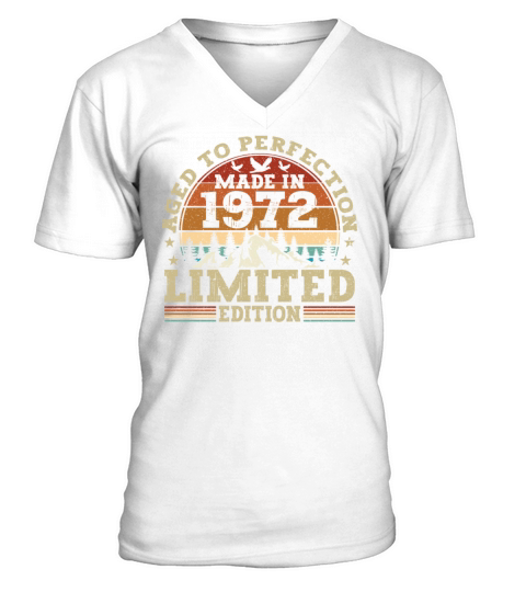Vintage 1972 Retro Birthday Gift V-Neck T-shirt