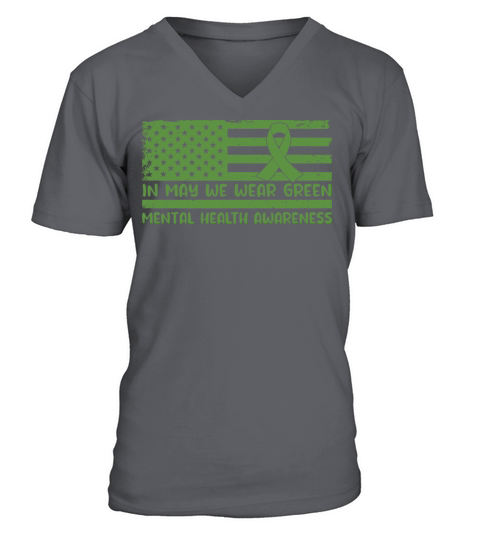 We Wear Green Mental Health Awareness V-Neck T-shirt