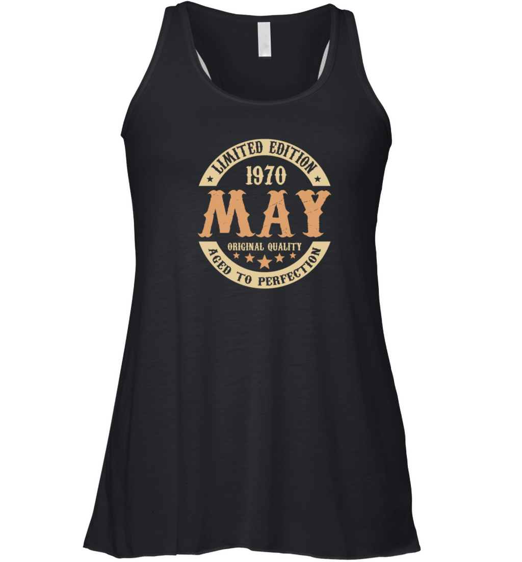 May 1970 Vintage Birthday Present Women's Flowy Tank Top