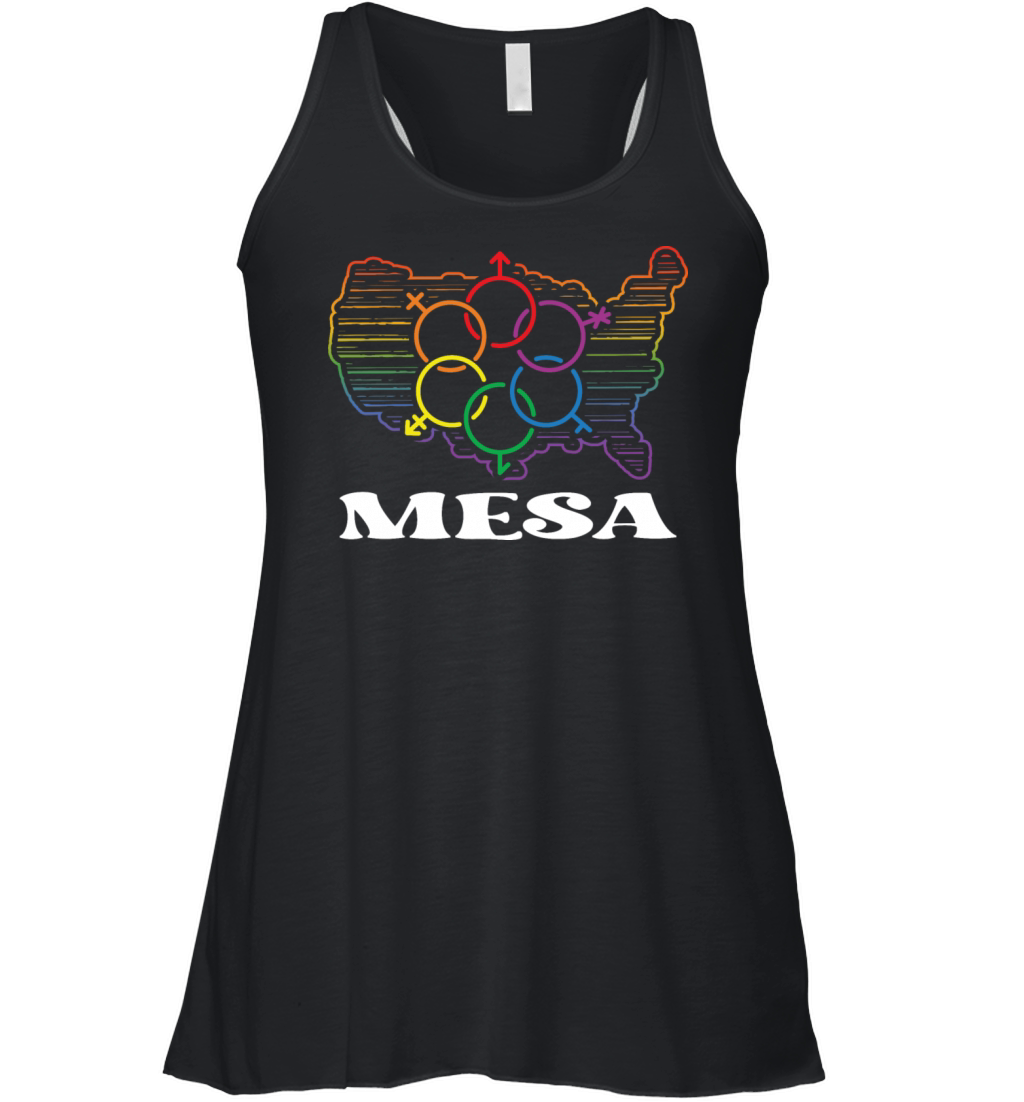 Mesa Pride Month Pride Flag LGBT Community LGBTQ F Women's Flowy Tank Top