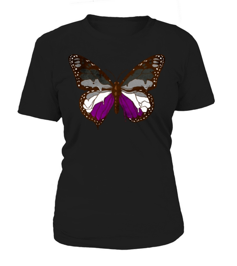 Asexual Pride Ace Flag Butterfly Subtle LGBTQ Women's T-Shirt