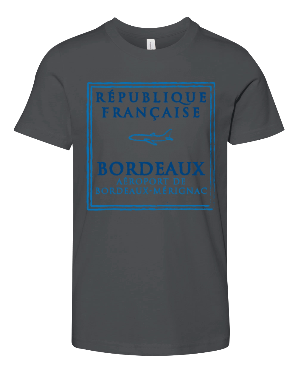 Bordeaux France Passport Stamp Vacation Travel Sou Youth Unisex Jersey Tee