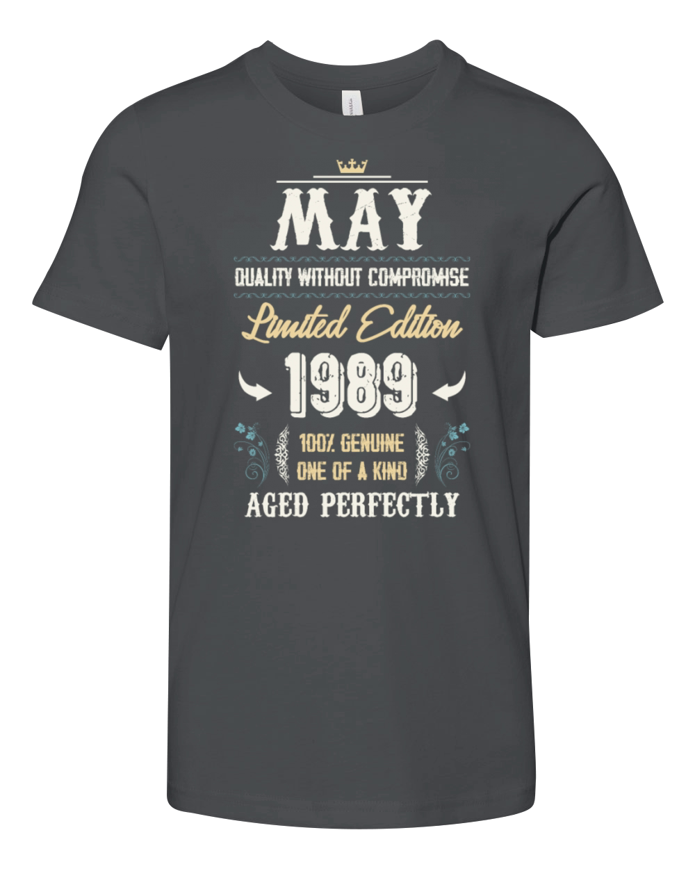 May 1989 Vintage Birthday Present Youth Unisex Jersey Tee