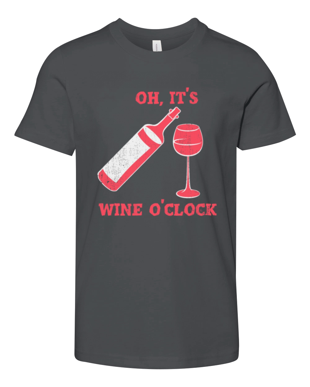 Wine OClock Wine Lover Vineyard Funny Quote Youth Unisex Jersey Tee