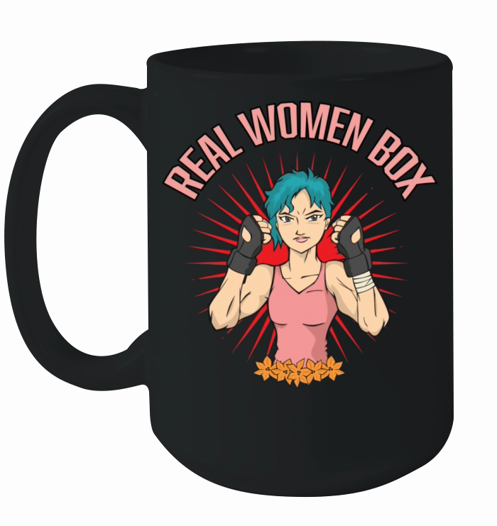 Real Women Box Boxing Quote And Vintage Boxer Ceramic Mug
