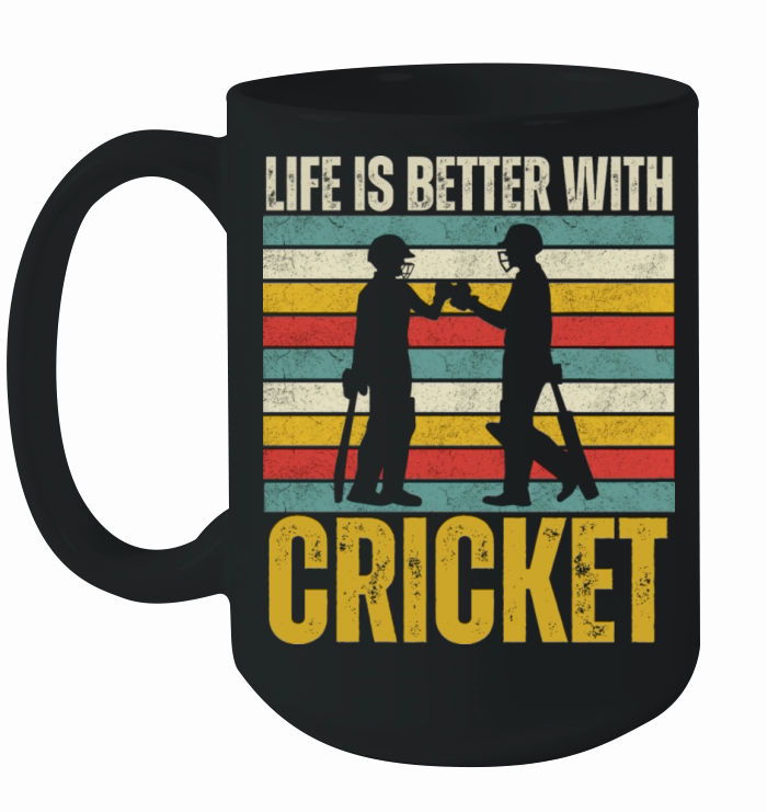 Retro Sunset Cricket Quotes For Cricket Sport Fans Ceramic Mug