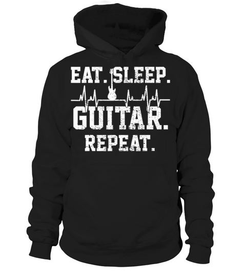 Guitar Music Player Vintage Heartbeat Hoodie Unisex